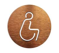 Plaque de Toilette Panneau de porte toilette, panneaux toilettes for tous les genres, plaques salle bain, panneau en aluminium Composite, or argent(Gold 1,14x14cm)