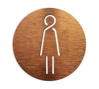 Plaque de Toilette Panneau de porte toilette, panneaux toilettes for tous les genres, plaques salle bain, panneau en aluminium Composite, or argent(Gold 2,20x20cm)