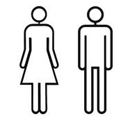 Plaque de Toilettes Symbole Homme et Femme en Acrylique, 3D Toilette Symbole Signe pour Hôtel, Unisexe WC pour Toilettes, Salle de Bain, Penderie, Noir