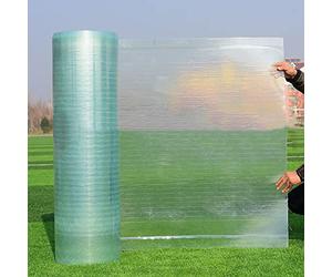 Plaque de toiture en polycarbonate - Panneaux transparents imperméables pour serres, abris de jardin, abris auto et garages - Feuille solide en fibre de verre de 0,8 mm de large x 3 m