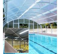 Plaque de toiture en polycarbonate transparent résistant aux UV de 2,3 mm d'épaisseur - Panneaux de toit d'extérieur pour pergolas, jardinage, ferme, véranda, 1,22 m x 2 m, blanc