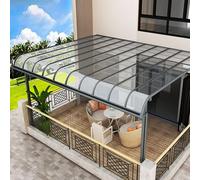 Plaque de toiture transparente en polycarbonate pour terrasse, cloison, etc. Toit extérieur Patio Serre Panneaux de protection UV Pluie Pergola Toit Panneaux