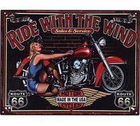 Plaque de tôle G1465 Ride with the Wind Motor 25 x 33 cm