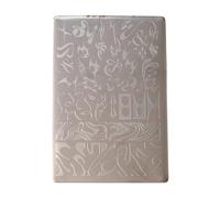 Plaque de transfert pour manucure à domicile avec graffiti français | Construction en acier inoxydable, canaux coupés, préparation au comptoir de salon, manipulation facile avec grattoir