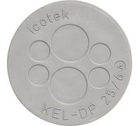 Plaque de traversée de câble Icotek KEL-DP 25/6 43531 Ø max. des bornes 9.4 mm Elastomère gris 1 pc(s)