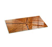 Plaque de verre pour cheminée et plaque protection sol devant cheminée motif bois 125x50 Tulup