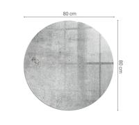 Plaque de Verre Pour Cheminée Texture de Béton Brut Gris Ronde Semi-circulaire