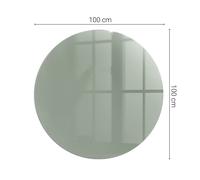 Plaque De Verre Pour Poêle À Granulés Couleur Gris-Vert Ronde Semi-circulaire