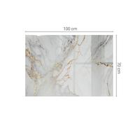 Plaque De Verre Résistante Aux Rayures Commode Marbre Blanc Élégant Avec Veines
