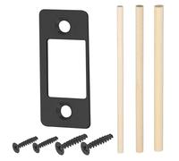 Plaque de verrouillage de porte avec 4 vis, plaque de loquet de porte avec chevilles en bois, plaque arrière de porte d'angle ronde en acier inoxydable pour réparation de loquet de porte, pièces de