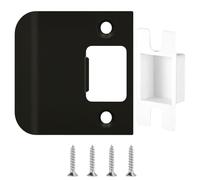 Plaque de verrouillage de porte, plaque frappe prolongée 2-1/4 x 2-1/4 verrou porte robuste avec vis renforcés Striker lèvre extérieur pour extérieur/intérieur, frappe