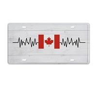 Plaque de voiture décorative en métal antirouille pour anniversaire de mariage, drapeau national du Canada, plaque de voiture en métal pour femmes, filles, hommes, garçons, 15,2 x 30,5 cm, étiquette