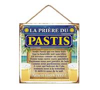 SLA Paris Plaque déco métal La Prière du Pastis 20 x 20 cm