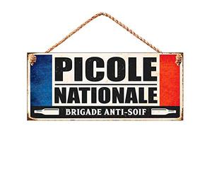 Plaque déco métal 30 x 13 cm picole nationale brigade anti-soif