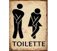 Plaque déco Toilette en Aluminium Humour Rigolo Fun rétro Vintage 20x30 cm pl 0612+