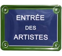 Plaque Décoration Murale en Métal "Entrée des Artistes" - Ambiance Paris Vintage - 15 x 20 cm - Déco Bar ou Cuisine