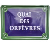 Plaque Décoration Murale en Métal Quai des Orfèvres - Ambiance Paris Vintage - 15 x 20 cm - Déco Bar ou Cuisine