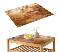Plaque Décorative 100x70 cm | Rectangulaire | Décoré | Bords Polis | anneaux en bois | Patins Antidérapants Inclus | Verre Trempé | Décoration pour Cuisine et Salon | Multi-usages