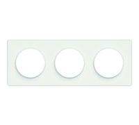 Plaque décorative 3 postes Schneider Electric Odace Touch Blanc Liseré Blanc blanc G