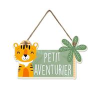 Plaque Décorative à suspendre en Bois pour Chambre d' Enfant (petit aventurier)