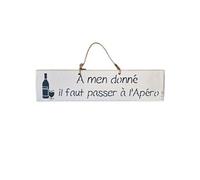 Plaque décorative blanche en bois A men donné...