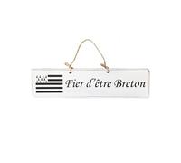 Plaque décorative bois blanche - Fier d'être Breton