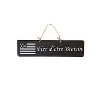 Plaque décorative bois noir - Fier d'être Breton