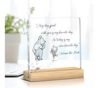 Plaque décorative classique en acrylique Winnie l'ourson avec citation claire pour bureau - Cadeau d'amitié pour femmes, amie Winnie l'ourson - Décoration pour bureau à la maison ou à la chambre