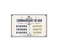 Plaque décorative commandant de bar 30,5 x 20 cm