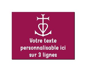 Plaque décorative Croix de Camargue en aluminium personnalisable 20x15cm ou 30x20cm Bordeaux