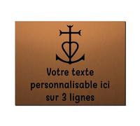Plaque décorative Croix de Camargue en aluminium personnalisable 20x15cm ou 30x20cm Bronze
