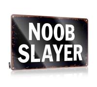 Plaque décorative décorative en étain Noob Slayer : Master of Novice Conquest - Panneau humoristique Decaor (20 x 30 cm)