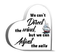 Plaque décorative en acrylique avec inscription « We Cannot Direct The Wind » - 15,2 x 15,2 cm - Décoration de bureau pour amis et famille