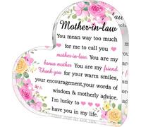 Plaque décorative en acrylique pour belle-mère - Cadeau d'anniversaire - Cadeau de Thanksgiving - Souvenir de maman - Décoration d'intérieur