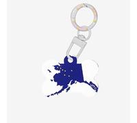 Plaque décorative en acrylique pour chien en forme d'os avec motif carte de l'État de l'Alaska