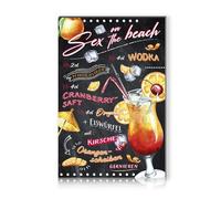 Plaque décorative en aluminium avec recettes de cocktail - 20 x 30 cm - Pour bar, comptoir, pub, cuisine, café, anniversaire, recette RV003 (11 Sex on the Beach)