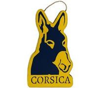 Plaque décorative en bois Âne Corsica - Moutarde et bleu JAUNE G