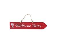 Plaque décorative en bois - Barbecue Party - rouge