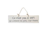 Plaque décorative en bois blanc - Ce n'est pas le wifi