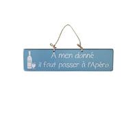 Plaque décorative en bois bleu A men donné...