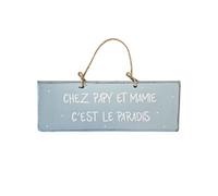 Plaque décorative en bois bleu ciel - Chez Papy et Mamy