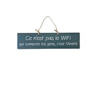 Plaque décorative en bois bleue canard - Ce n'est pas le wifi