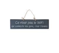 Plaque décorative en bois bleue foncé - Ce n'est pas le wifi