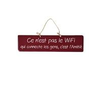 Plaque décorative en bois bordeaux - Ce n'est pas le wifi