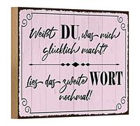 Plaque décorative en bois « DU» - Citation inspirante pour la motivation et le bonheur - Parfait pour la maison et le bureau - 18 cm x 12 cm