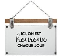 Plaque décorative en Bois et Métal avec Citation 35 x 25 cm - Atmosphera