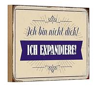 Plaque décorative en bois « Ich bin nicht dick! Ich expandiere! » | Cadeau amusant pour les amis et la famille | 18 cm x 12 cm