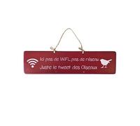 Plaque décorative en bois - Ici pas de Wifi...