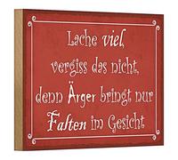 Plaque décorative en bois « Lache viel » - Inscription inspirante pour une vie heureuse - Idéal pour la maison et le bureau - 18 cm x 12 cm