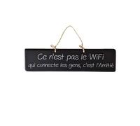 Plaque décorative en bois noir - Ce n'est pas le wifi